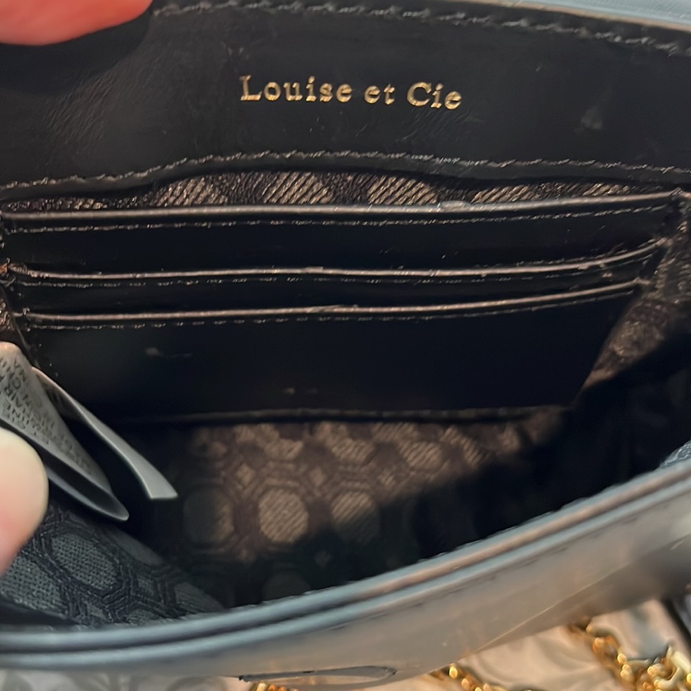 Louise et cie 100% leather, real cow hair fur crossbody NWOT - Picture 6 of 15